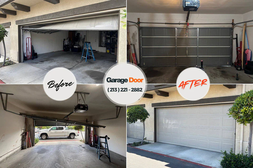 Before and after: garage door repair Medical Lake, WA